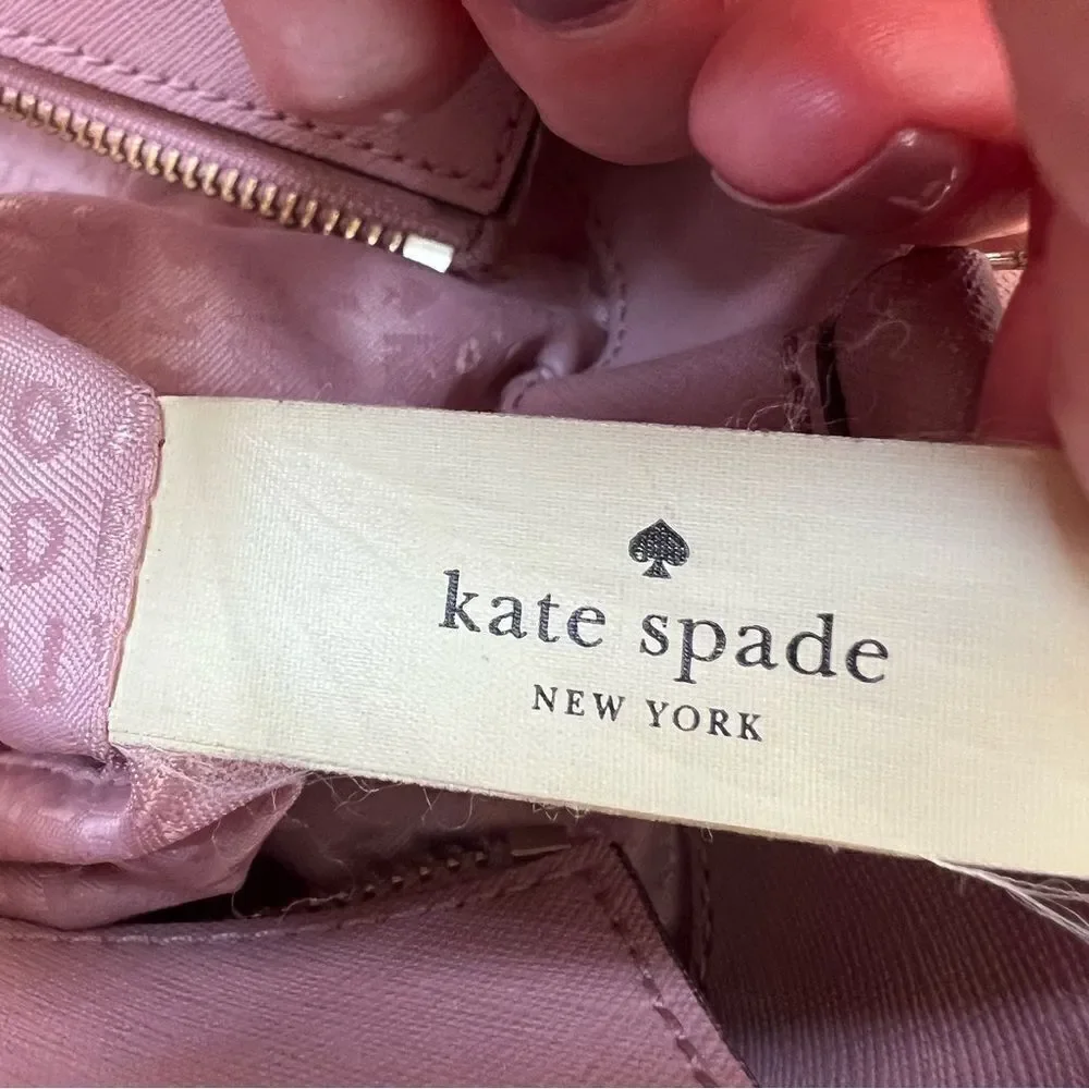 Kate Spade Hadlee Laurel Way Dusty Peony Pink Leather Handbag Purse Satchel